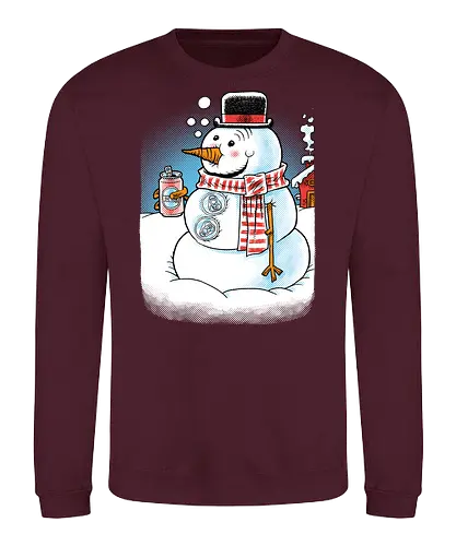 Cold Beer and Cool Buttons - Snowman, Winter, Beer - Sweatshirt
