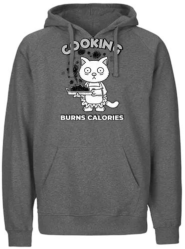 Cooking Burns Calories - Cats, Cooking - Fairtrade Hoodie