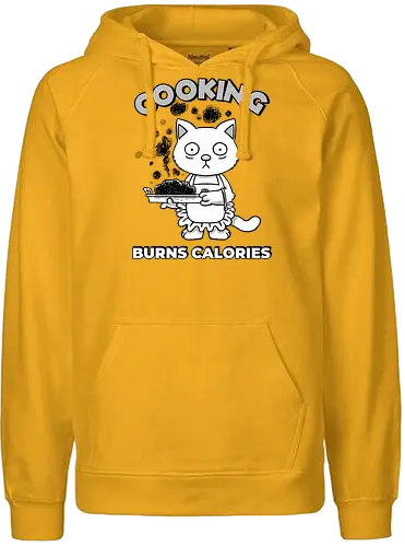 Cooking Burns Calories - Cats, Cooking - Fairtrade Hoodie