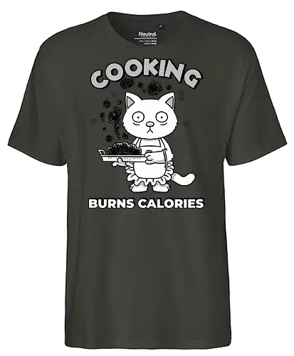 Cooking Burns Calories - Cats, Cooking - Fairtrade T-Shirt