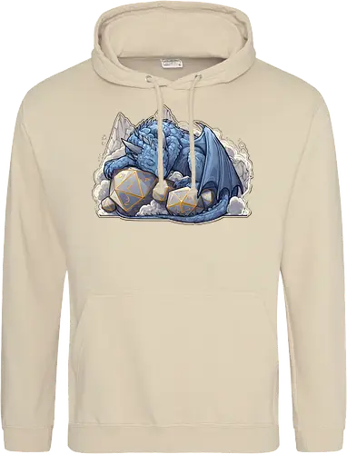 sleeping dragon - dragons, dungeons, fantasy, rpg, monster, cute, blue dragon, tiamat, druid, dragonborn, vecna - Standard Hoodie