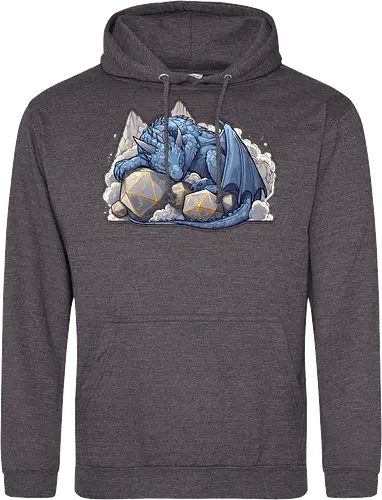 sleeping dragon - dragons, dungeons, fantasy, rpg, monster, cute, blue dragon, tiamat, druid, dragonborn, vecna - Standard Hoodie