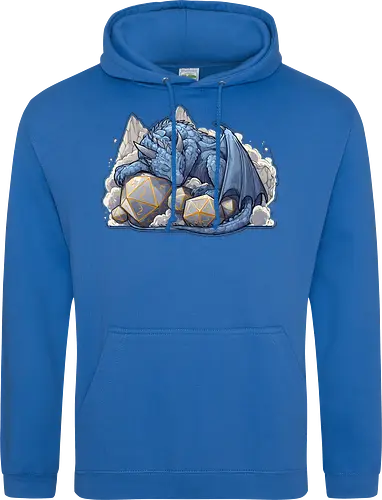 sleeping dragon - dragons, dungeons, fantasy, rpg, monster, cute, blue dragon, tiamat, druid, dragonborn, vecna - Standard Hoodie