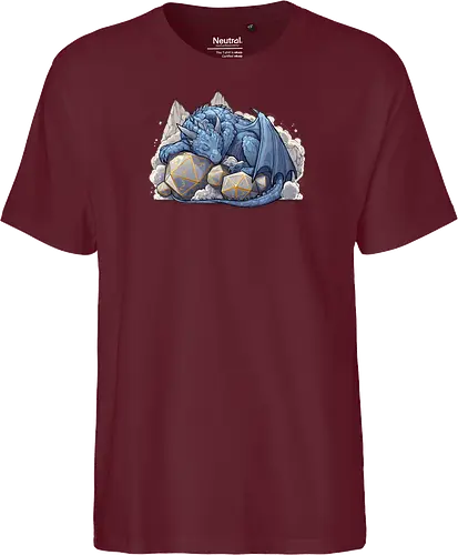 sleeping dragon - dragons, dungeons, fantasy, rpg, monster, cute, blue dragon, tiamat, druid, dragonborn, vecna - Fairtrade T-Shirt