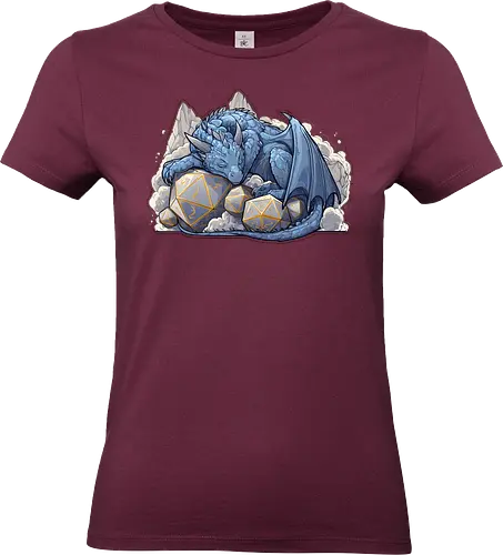 sleeping dragon - dragons, dungeons, fantasy, rpg, monster, cute, blue dragon, tiamat, druid, dragonborn, vecna - Standard T-Shirt (Women)