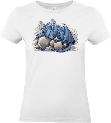 sleeping dragon - dragons, dungeons, fantasy, rpg, monster, cute, blue dragon, tiamat, druid, dragonborn, vecna - Standard T-Shirt (Women)