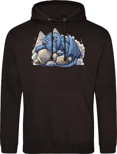 sleeping dragon - dragons, dungeons, fantasy, rpg, monster, cute, blue dragon, tiamat, druid, dragonborn, vecna - Standard Hoodie