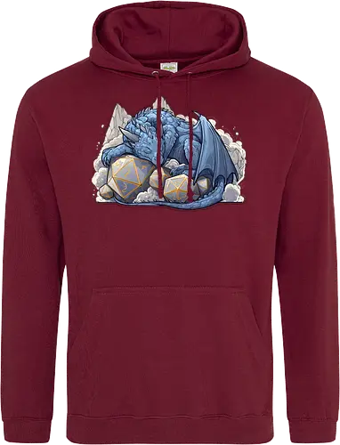 sleeping dragon - dragons, dungeons, fantasy, rpg, monster, cute, blue dragon, tiamat, druid, dragonborn, vecna - Standard Hoodie