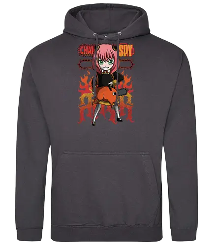 Anya & Pochita - spy x family, Chainsaw, pochita, anya forger, anime crossover, kawaii anime, chibi style, cute anime duo, manga anime, anime art - Standard Hoodie