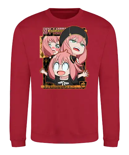 Anya Forger Spy x Family - spy x family, anya forger, chibi anya, kawaii aesthetic, funny anime girl, telepath kid, cute manga style, anime illustration, pastel anime art - Sweatshirt