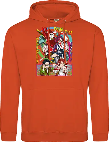 Momo & Okarun - anime art, dandadan, momo ayase, okarun, anime duo, supernatural romance, yokai anime, manga anime, japanese anime - Standard Hoodie