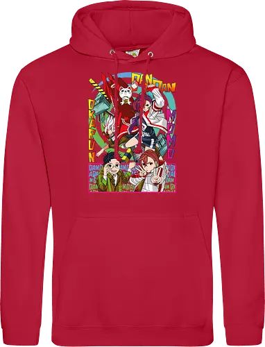 Momo & Okarun - anime art, dandadan, momo ayase, okarun, anime duo, supernatural romance, yokai anime, manga anime, japanese anime - Standard Hoodie