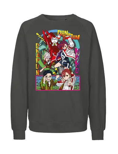 Momo & Okarun - anime art, dandadan, momo ayase, okarun, anime duo, supernatural romance, yokai anime, manga anime, japanese anime - Fairtrade Sweatshirt