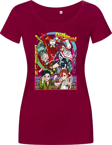 Momo & Okarun - anime art, dandadan, momo ayase, okarun, anime duo, supernatural romance, yokai anime, manga anime, japanese anime - Women T-Shirt