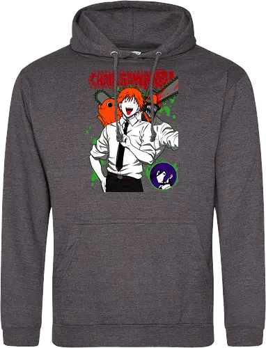 Denji & Reze Chainsawman - Chainsaw, denji and reze, anime duo, dark romance anime, action manga, devil hunters, japanese anime, anime illustration, otaku style - Standard Hoodie