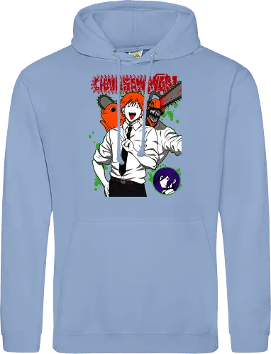 Denji & Reze Chainsawman - Chainsaw, denji and reze, anime duo, dark romance anime, action manga, devil hunters, japanese anime, anime illustration, otaku style - Standard Hoodie