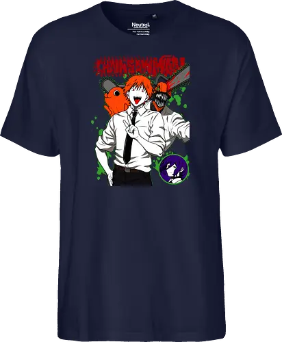 Denji & Reze Chainsawman - Chainsaw, denji and reze, anime duo, dark romance anime, action manga, devil hunters, japanese anime, anime illustration, otaku style - Fairtrade T-Shirt