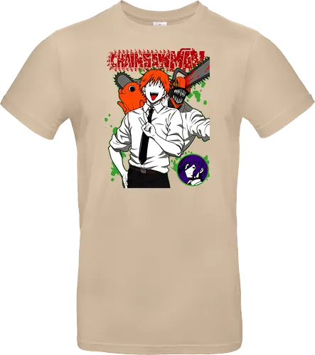 Denji & Reze Chainsawman - Chainsaw, denji and reze, anime duo, dark romance anime, action manga, devil hunters, japanese anime, anime illustration, otaku style - Standard T-Shirt