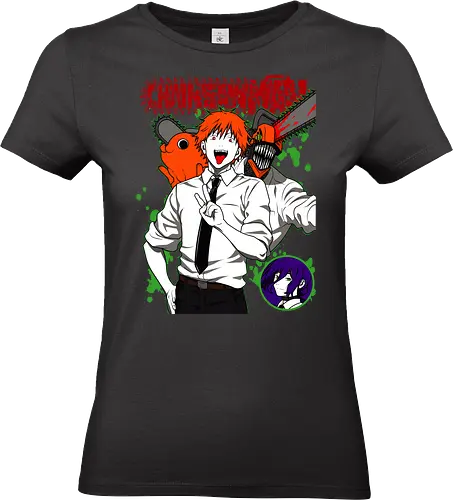 Denji & Reze Chainsawman - Chainsaw, denji and reze, anime duo, dark romance anime, action manga, devil hunters, japanese anime, anime illustration, otaku style - Standard T-Shirt (Women)
