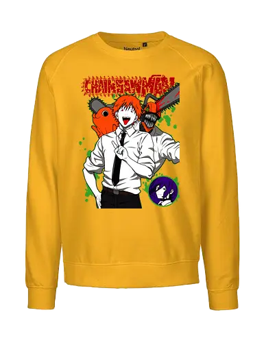 Denji & Reze Chainsawman - Chainsaw, denji and reze, anime duo, dark romance anime, action manga, devil hunters, japanese anime, anime illustration, otaku style - Fairtrade Sweatshirt
