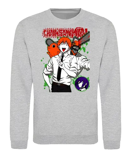 Denji & Reze Chainsawman - Chainsaw, denji and reze, anime duo, dark romance anime, action manga, devil hunters, japanese anime, anime illustration, otaku style - Sweatshirt