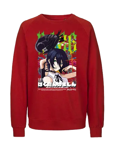 Reze Chainsawman - manga anime, japanese anime, anime art, shonen anime, Chainsaw, reze, bomb devil girl, anime villain, dark anime girl - Fairtrade Sweatshirt