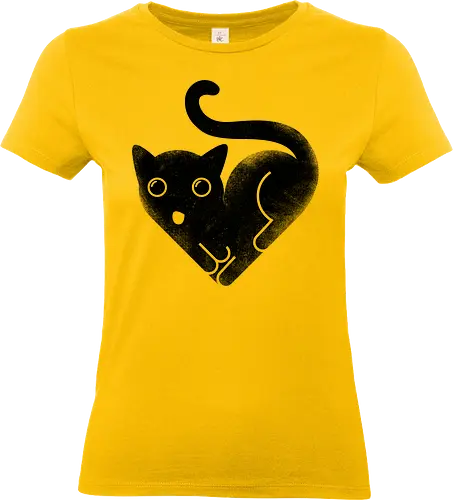 Cat Love - cat, kitty, love, heart shaped, black cat, cute - Standard T-Shirt (Women)