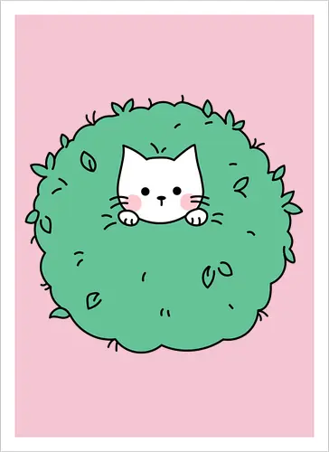 Gatito Lindo en un Arbusto