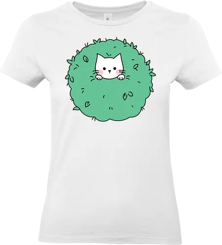 Gatito Lindo en un Arbusto - Gato, Animales, Gatito, Adorable, Gato Negro, Arbusto, Divertido, Gatos, Gatos Adorables, Mascotas - Standard T-Shirt (Women)
