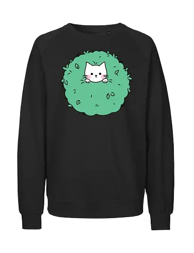 Gatito Lindo en un Arbusto - Gato, Animales, Gatito, Adorable, Gato Negro, Arbusto, Divertido, Gatos, Gatos Adorables, Mascotas - Fairtrade Sweatshirt