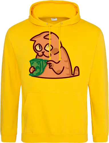 Gato contando dinero