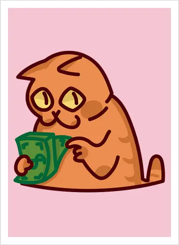Gato contando dinero