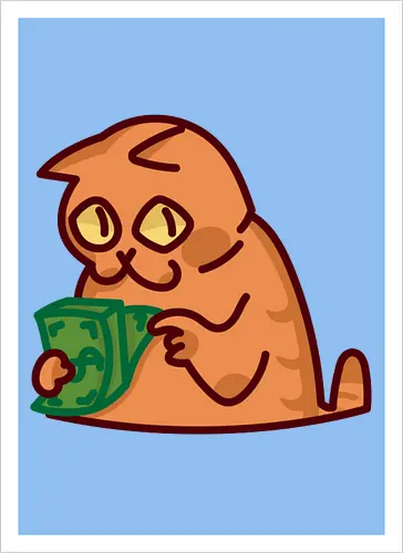 Gato contando dinero