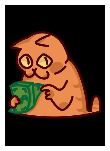 Gato contando dinero