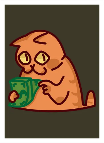 Gato contando dinero