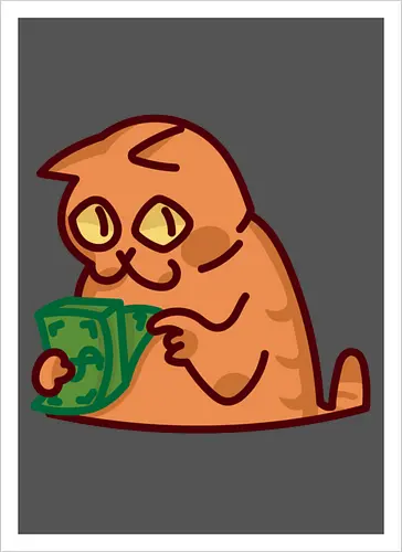Gato contando dinero