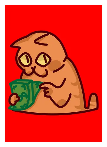 Gato contando dinero