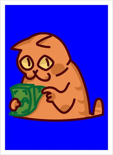 Gato contando dinero