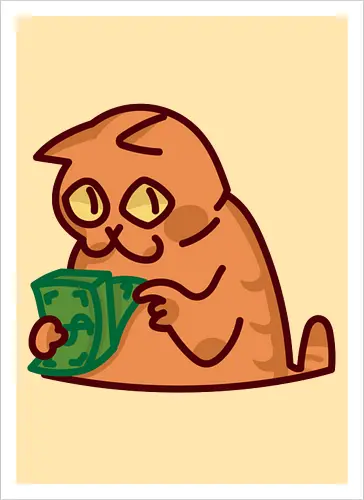 Gato contando dinero