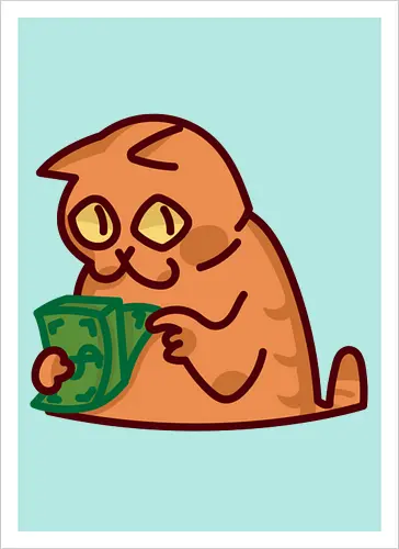Gato contando dinero