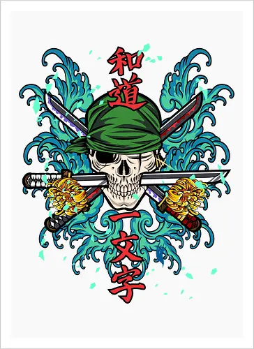 roronoa zoro skull tattoo