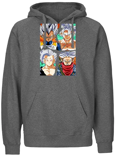 the four saiyan god - songoku, anime, manga, songohan, vegeta, trunks, supersaiyan, saiyan, ultrainstinct, Dragon - Fairtrade Hoodie