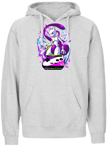 lucky gacha mewtwo - anime, manga, Pocket, mew, legend, cute, funny, game, videogame, retro, vintage, monster - Fairtrade Hoodie