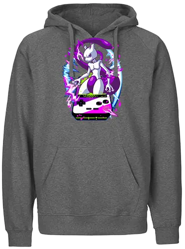 lucky gacha mewtwo - anime, manga, Pocket, mew, legend, cute, funny, game, videogame, retro, vintage, monster - Fairtrade Hoodie