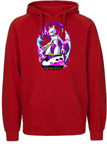 lucky gacha mewtwo - anime, manga, Pocket, mew, legend, cute, funny, game, videogame, retro, vintage, monster - Fairtrade Hoodie