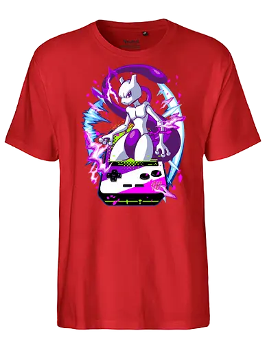 lucky gacha mewtwo - anime, manga, Pocket, mew, legend, cute, funny, game, videogame, retro, vintage, monster - Fairtrade T-Shirt