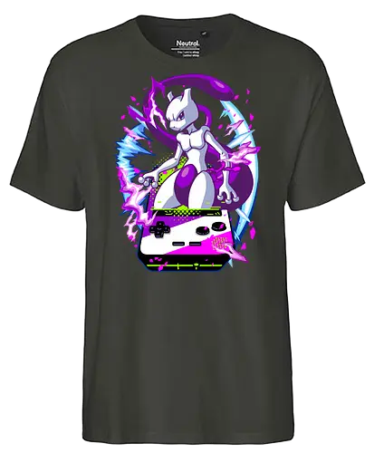 lucky gacha mewtwo - anime, manga, Pocket, mew, legend, cute, funny, game, videogame, retro, vintage, monster - Fairtrade T-Shirt