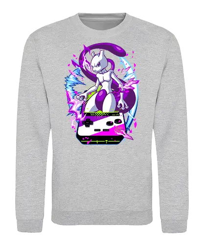 lucky gacha mewtwo - anime, manga, Pocket, mew, legend, cute, funny, game, videogame, retro, vintage, monster - Sweatshirt