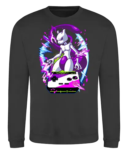 lucky gacha mewtwo - anime, manga, Pocket, mew, legend, cute, funny, game, videogame, retro, vintage, monster - Sweatshirt