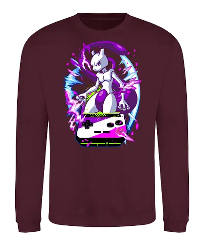 lucky gacha mewtwo - anime, manga, Pocket, mew, legend, cute, funny, game, videogame, retro, vintage, monster - Sweatshirt